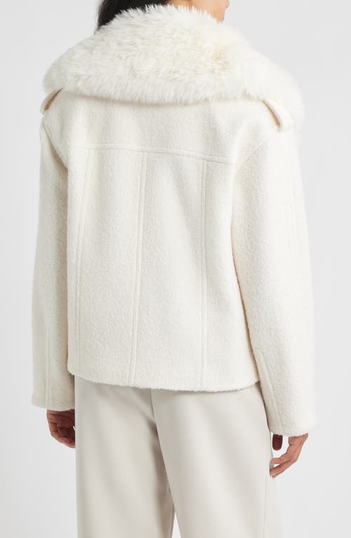 Sam Edelman Peacoat With Removable Faux Fur Collar In White