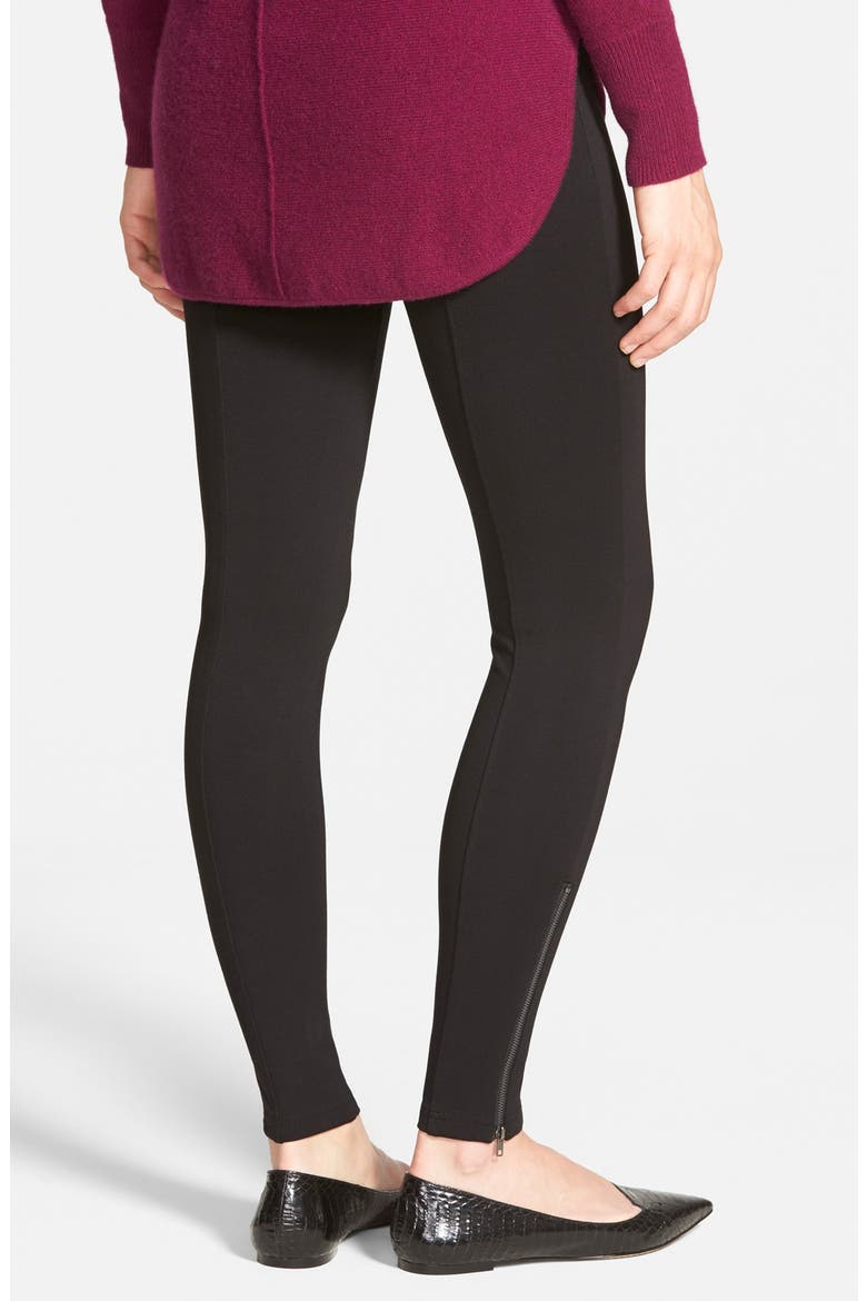 Zip Detail Leggings, Alternate, color, BLACK