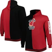 Mitchell & Ness Men's Mitchell & Ness Black/Red Miami Heat Big & Tall Hardwood Classics Split Pullover Hoodie