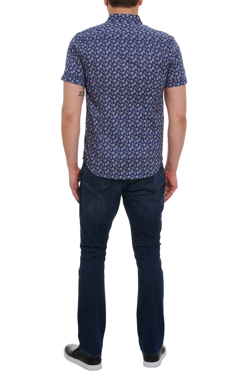 Robert Graham Floras Floral Print Short Sleeve Button-Up Shirt, Alternate, color,