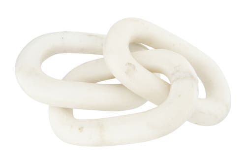 Storied Home 13"l Decorative Marble Chain Link Figurine In White