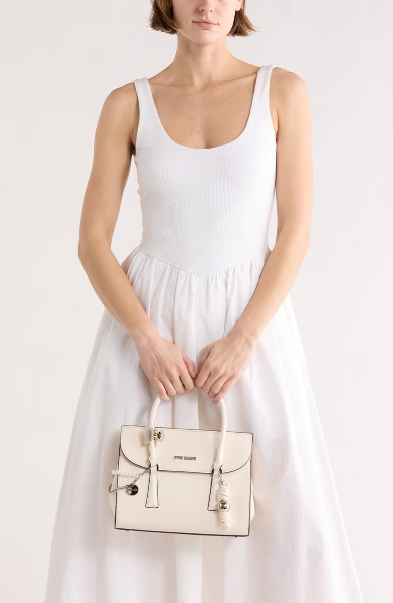 Steve Madden Bmimi Faux Leather Satchel, Alternate, color, Ivory