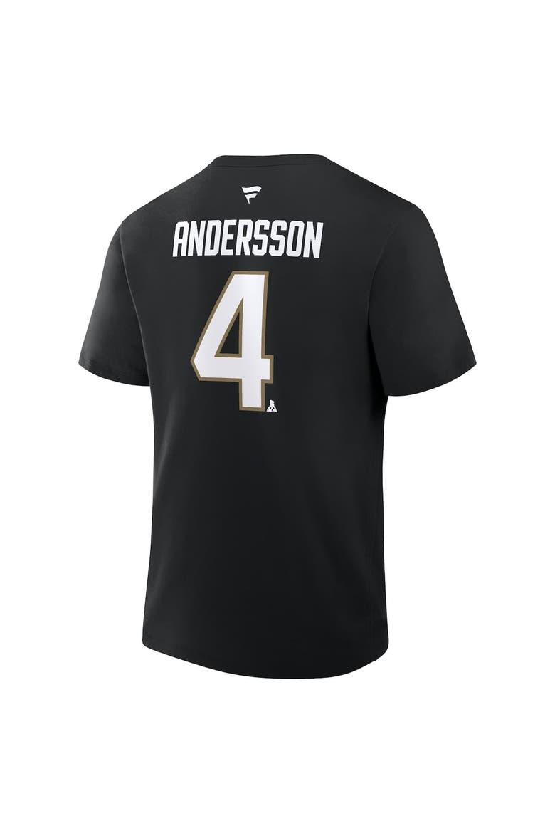 Men's Fanatics Rasmus Andersson Black Vegas Golden Knights Authentic Stack Name & Number T-Shirt, Alternate, color, Black