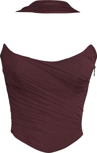 Hallie Corset Mesh Halter Top