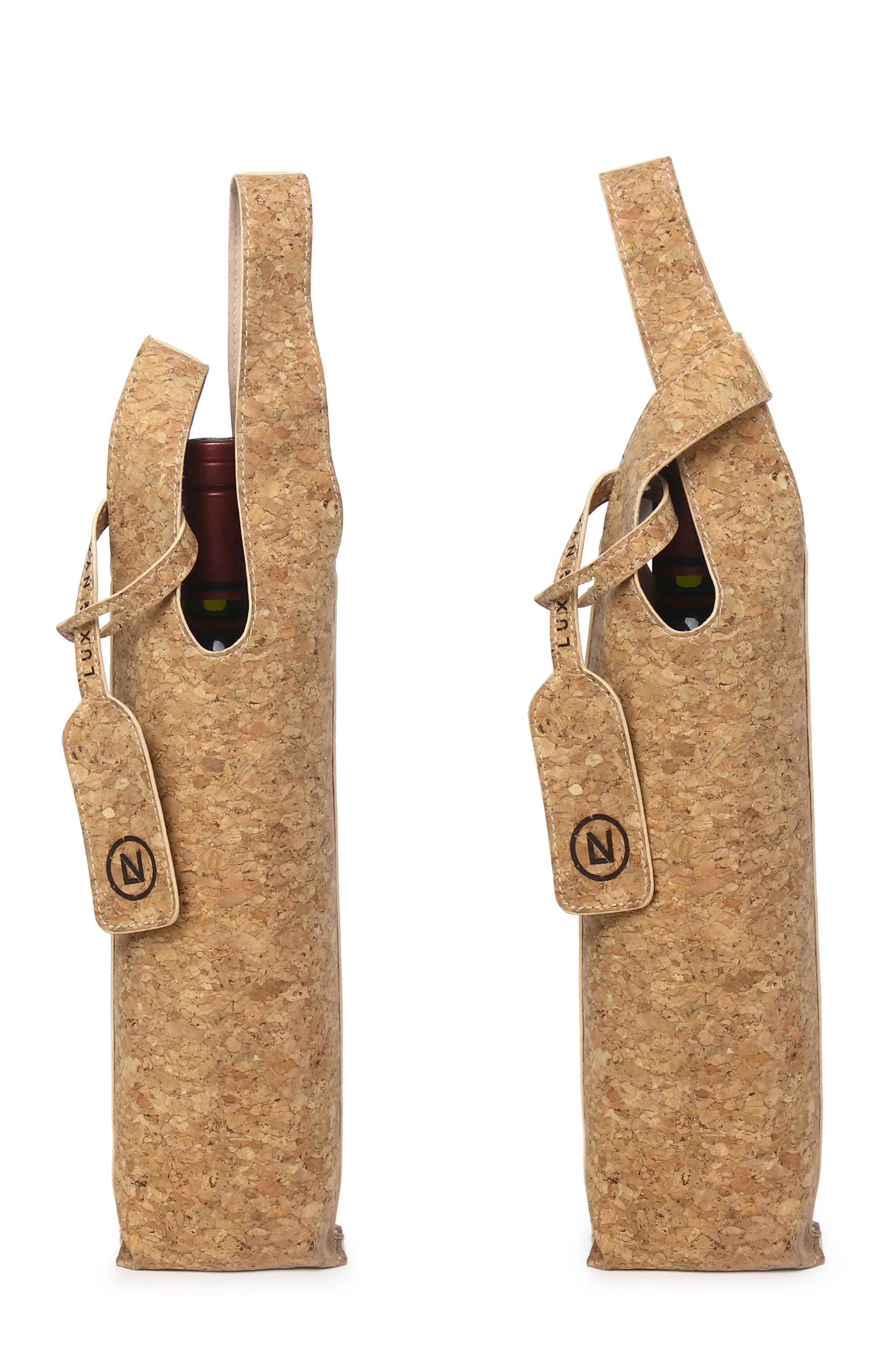 1.5-Liter Wine Tote Bottle Bag, Alternate, color, Light Brown