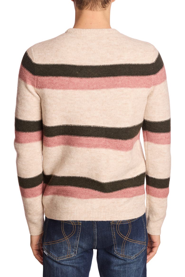 Stripe Crewneck Sweater, Alternate, color, PINK FERN STRIPE
