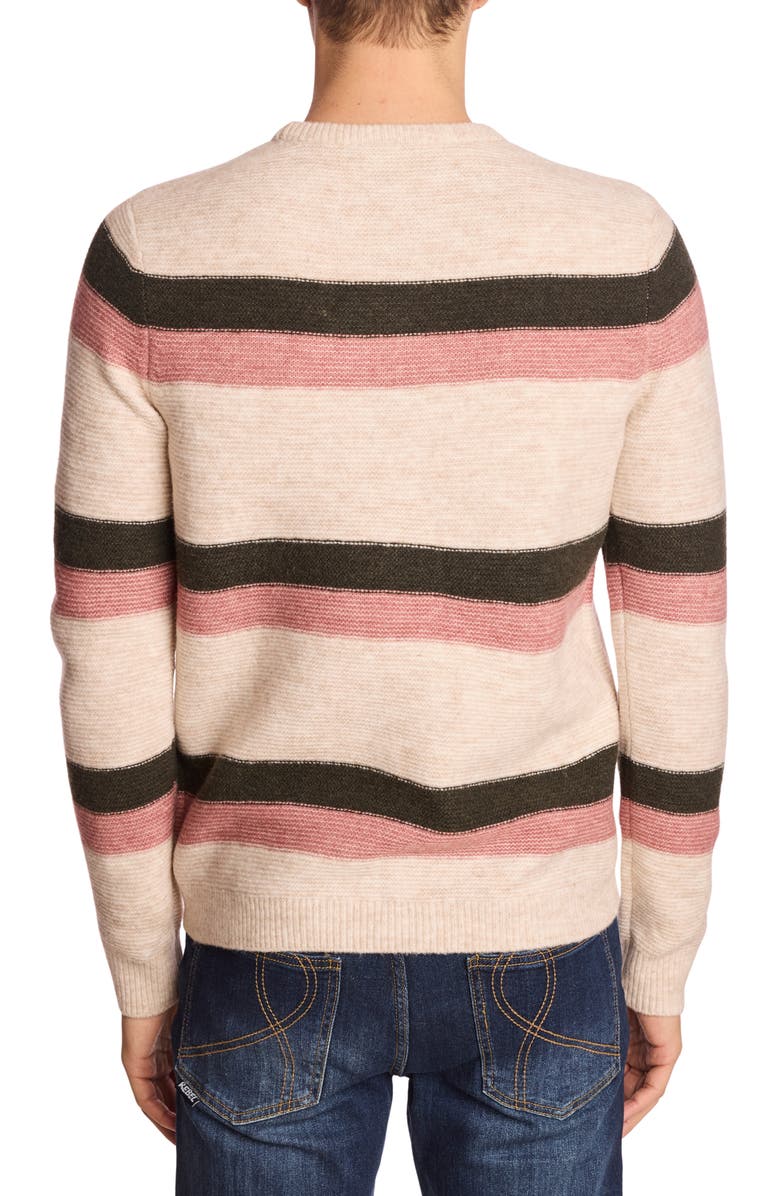 PAISLEY & GRAY Stripe Crewneck Sweater, Alternate, color, Pink Fern Stripe