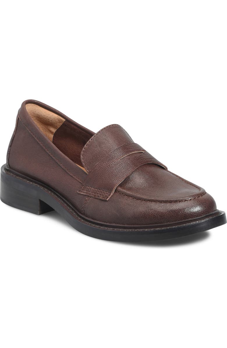 Söfft Mara Penny Loafer, Main, color, Cocoa Brown