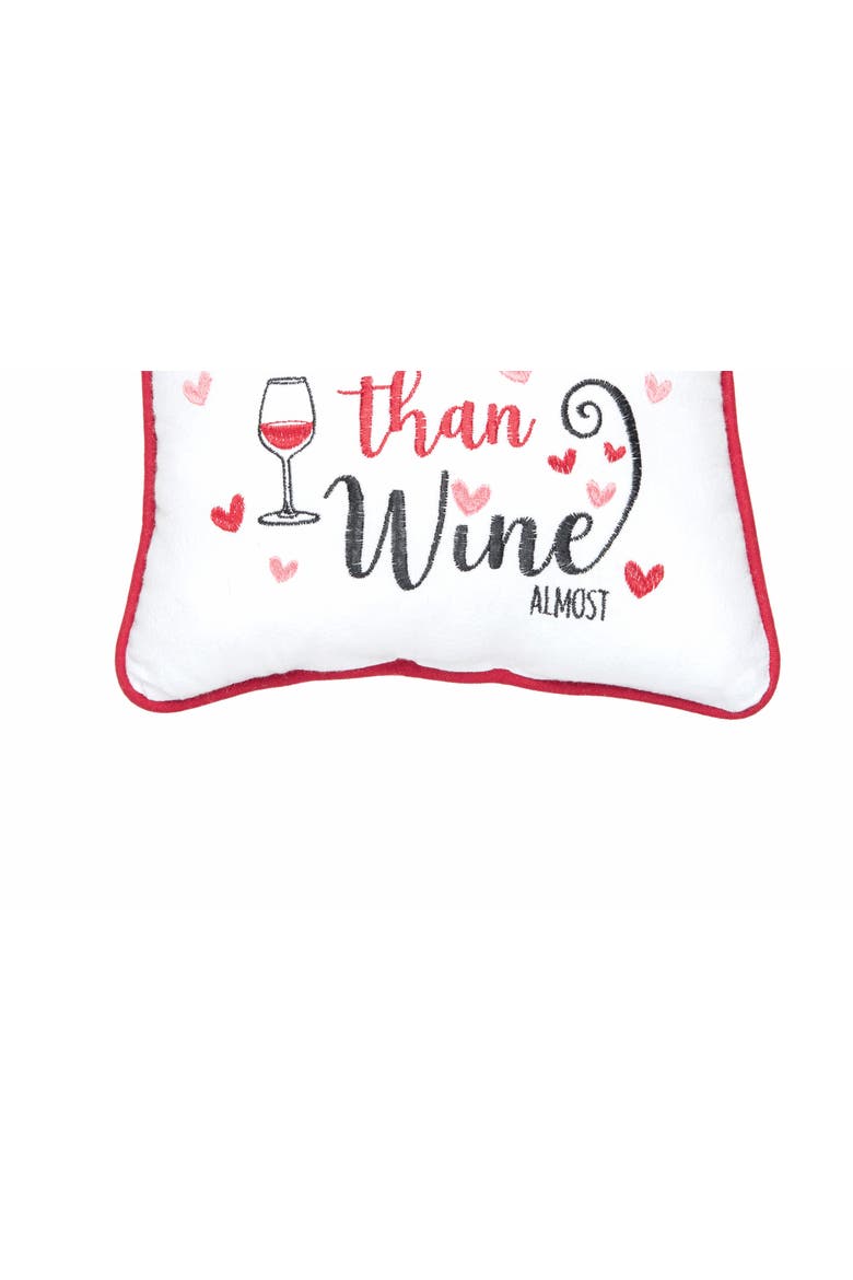 "I Love You More Than" Hearts Valentine's Day Cotton Blend Mini Accent Pillow 10" x 10", Alternate, color, White