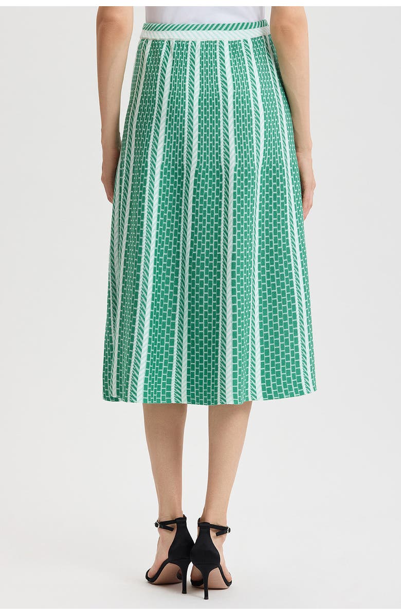 Ming Wang Roadmap Pattern Soft Knit Midi Skirt, Alternate, color, Kelly Green/Eucalyptus/Ivory