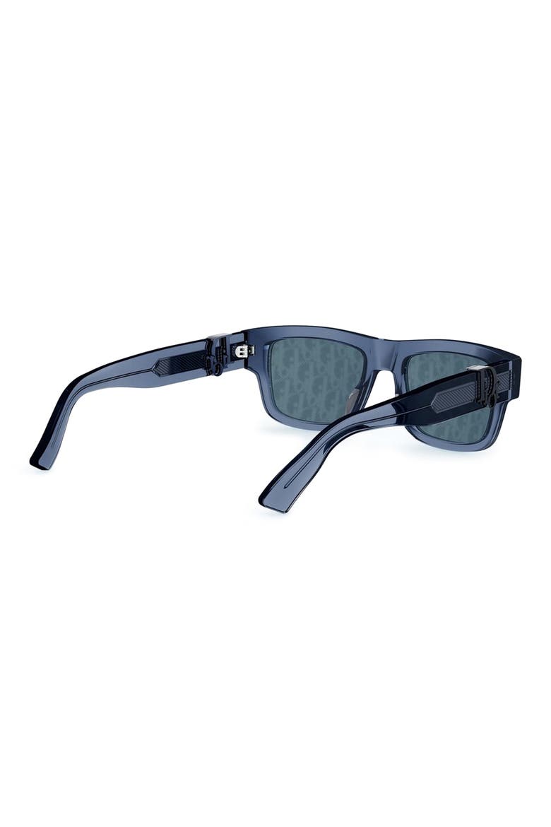 'DiorOblique S3I 52mm Mirrored Rectangular Sunglasses, Alternate, color, BLUE/ OTHER / BLUE MIRROR