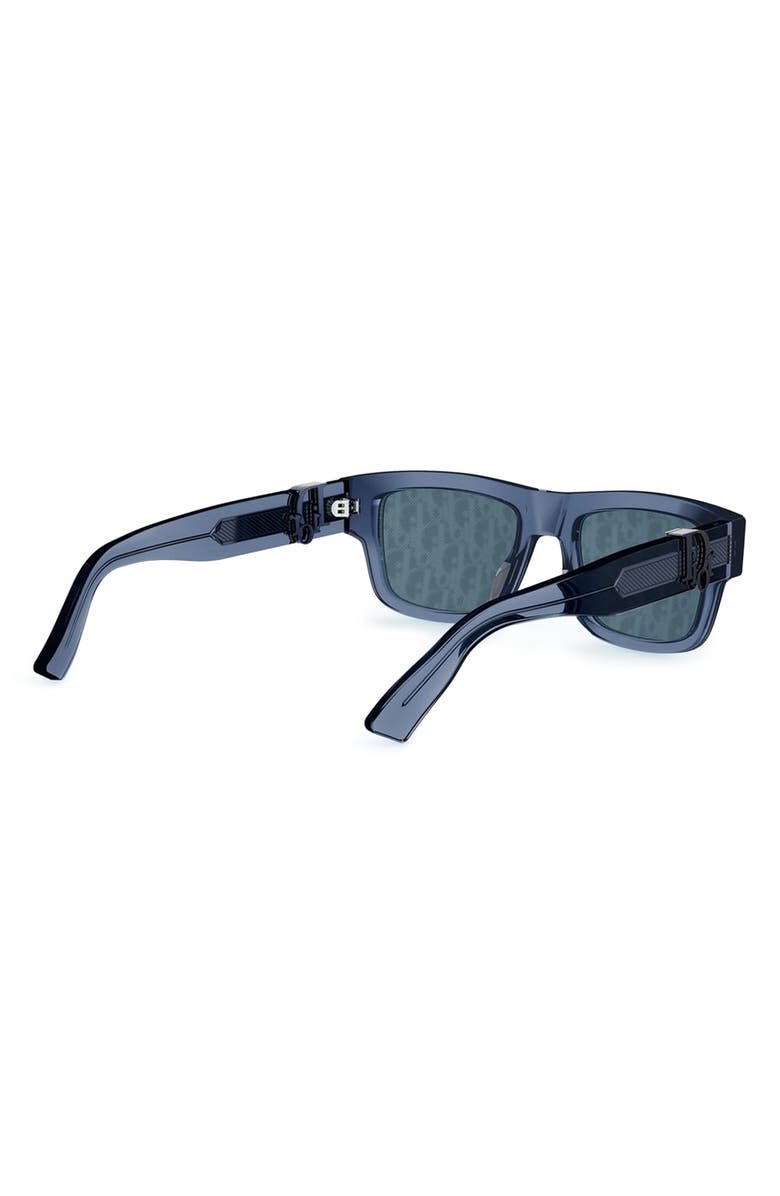 DIOR Oblique S3I 52mm Mirrored Rectangular Sunglasses, Alternate, color, Blue/ Other / Blue Mirror