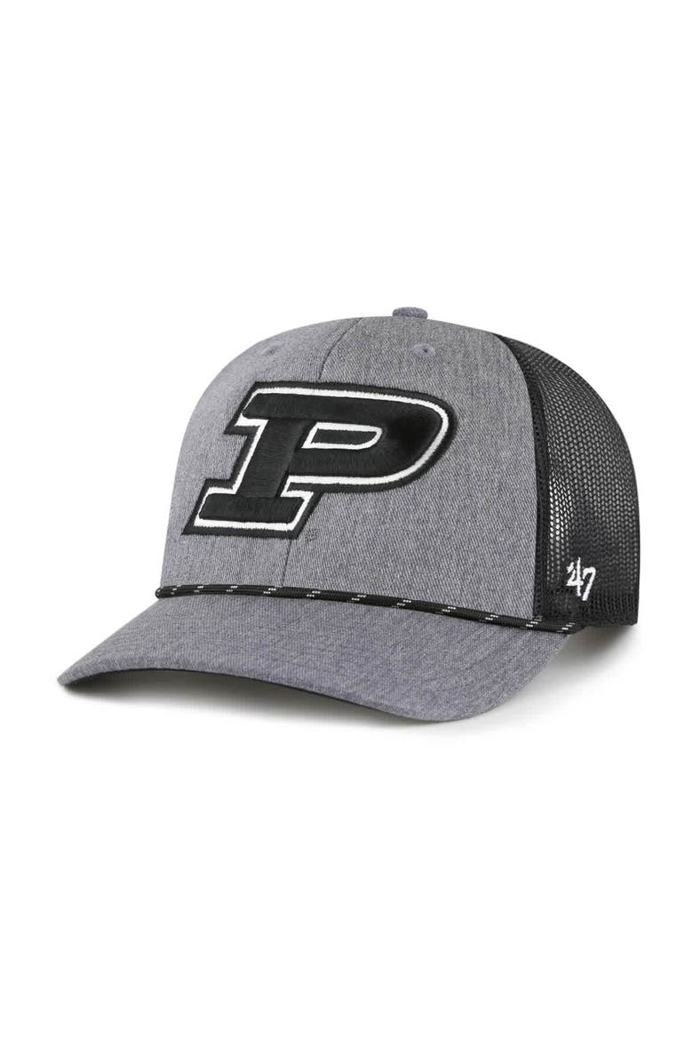 Men's '47  Gray Purdue Boilermakers Carbon Rope Adjustable Hat, Main, color, Gray
