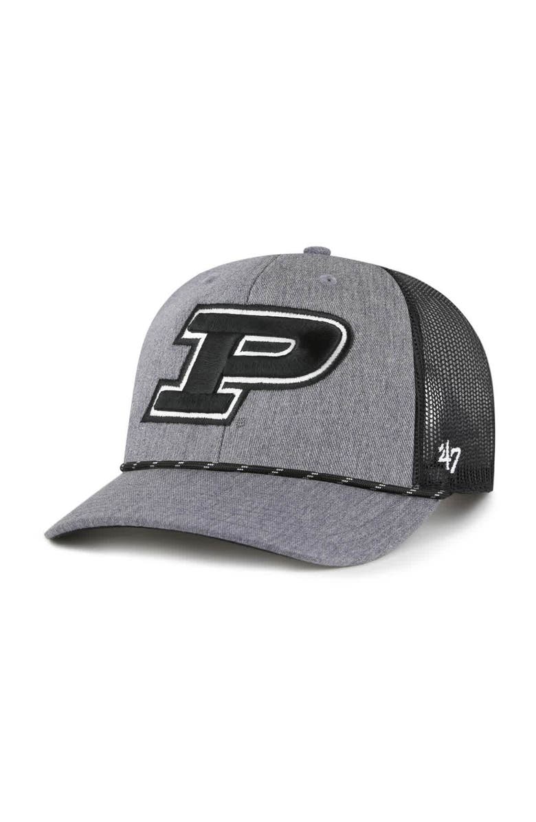 '47 Men's '47  Gray Purdue Boilermakers Carbon Rope Adjustable Hat, Main, color, Gray