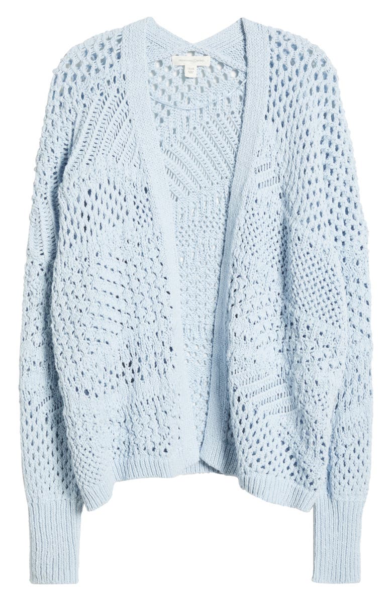 Treasure & Bond Openwork Slouchy Cotton Cardigan, Alternate, color, Blue Skyway