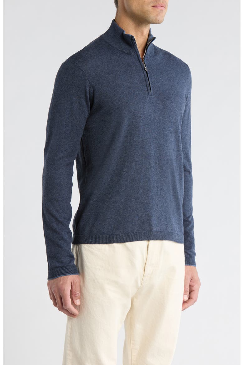 Daniel Quarter-Zip Cotton Sweater, Alternate, color, WASHED NAVY