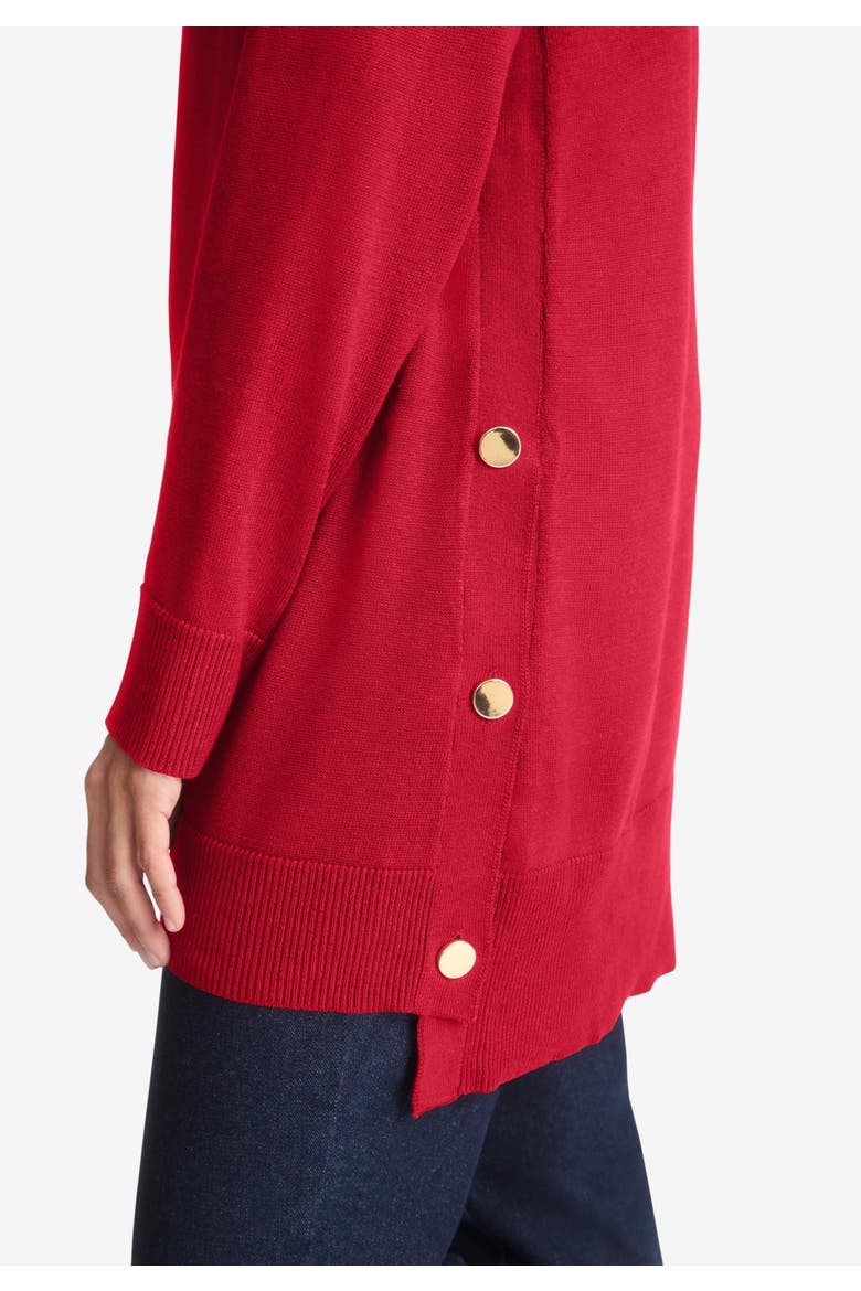 Side Button Turtleneck, Alternate, color, NAVY