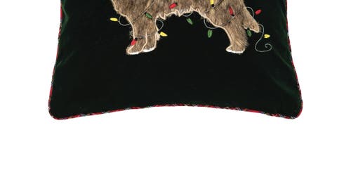 C & F Home C&f Home Dog With Light Embellished Christmas Throw Pillow, 18" X 18" In Black