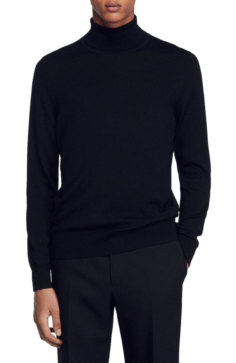 SANDRO Wool Turtleneck Sweater, Main, color, 