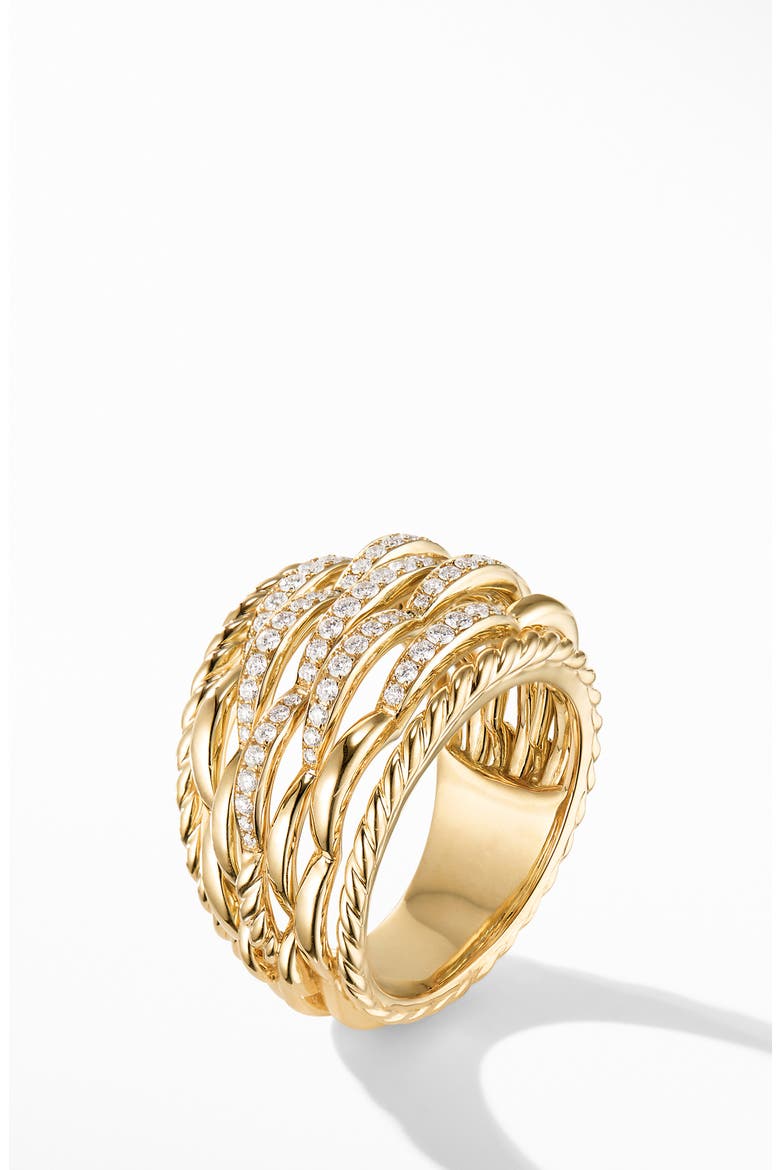 Tides Dome Ring with Diamonds, Alternate, color, GOLD/ DIAMOND