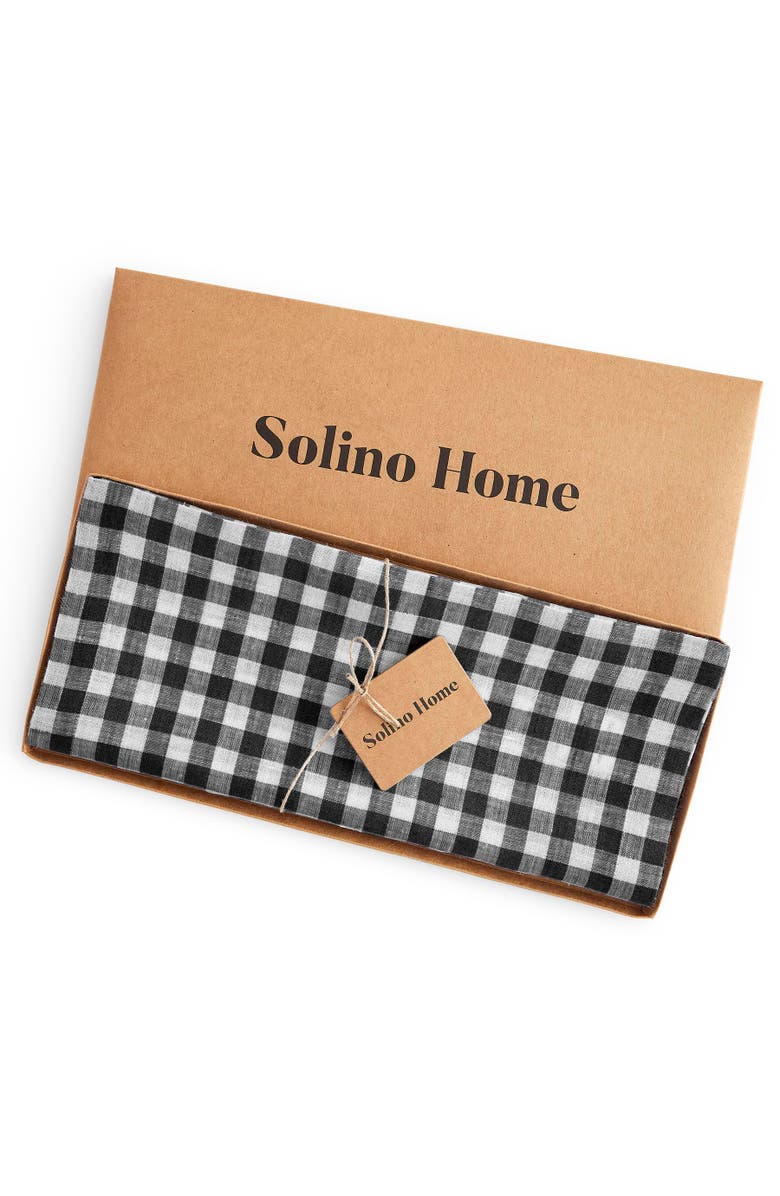 Solino Home Linen Table Runner - Gingham Check, Alternate, color, Black