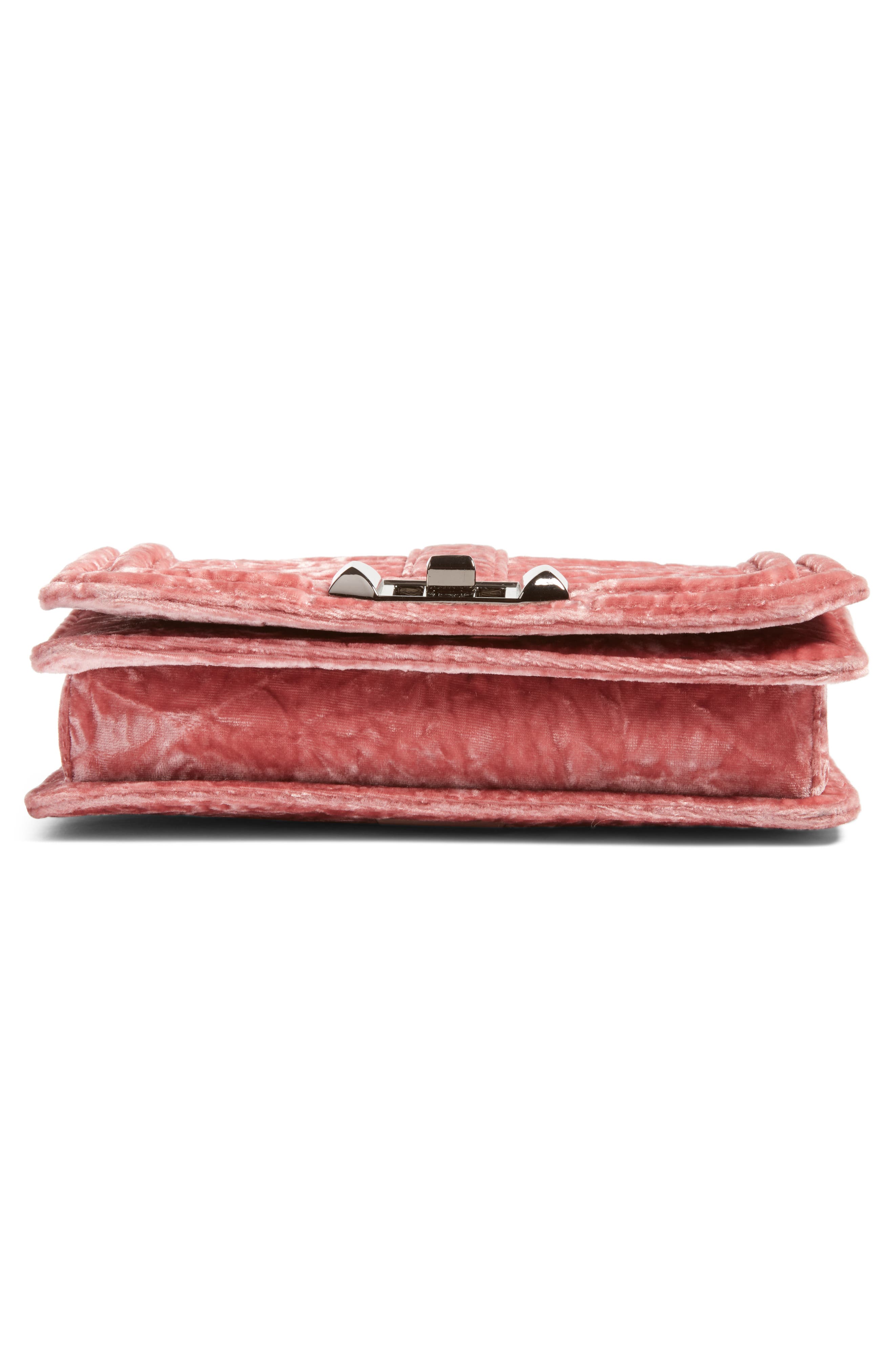 Small Love Velvet Crossbody Bag (Nordstrom Exclusive), Alternate, color, PINK VELVET/ GUNMETAL HARDWARE