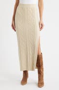 CITY BLUES Cable Knit Maxi Sweater Skirt