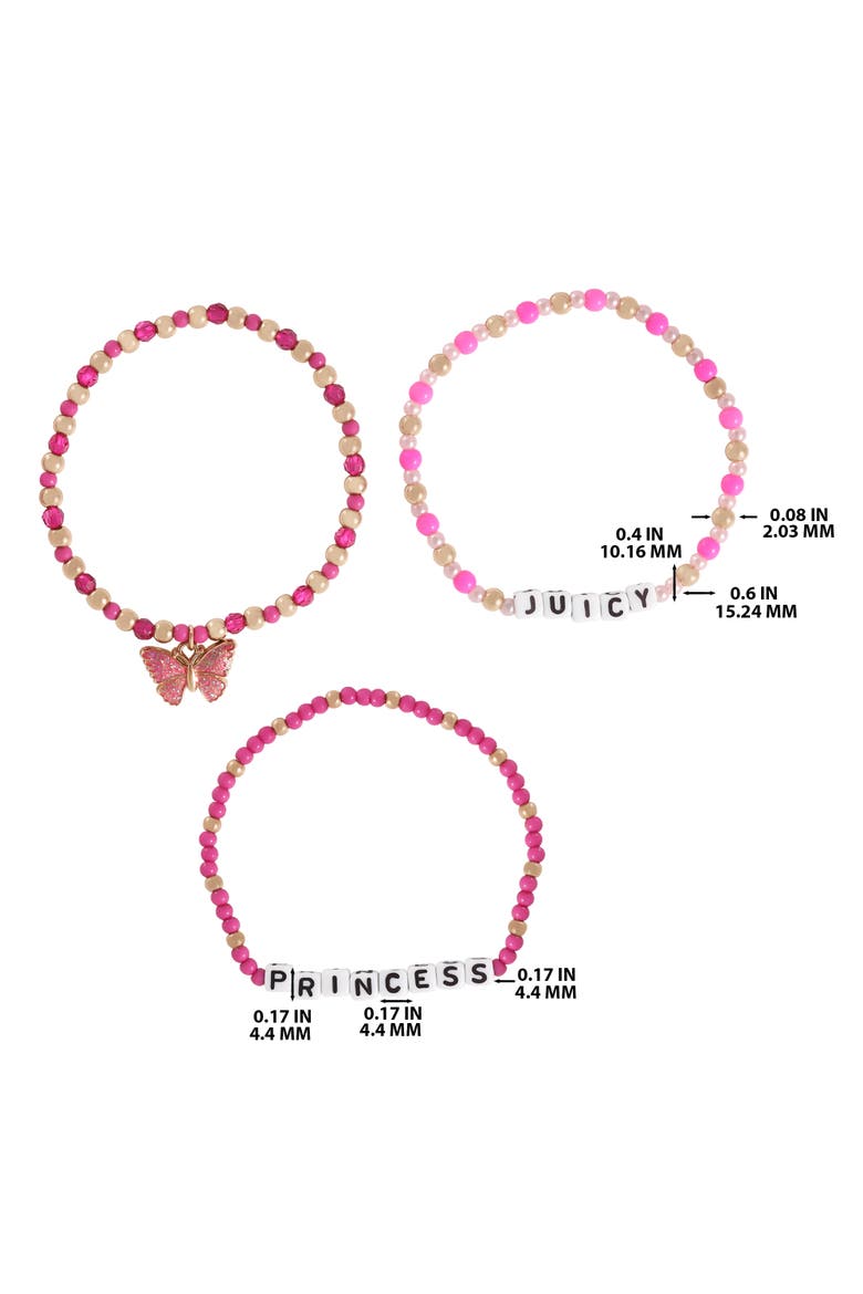 Kids Beaded Bracelet Set, Alternate, color, pink, red