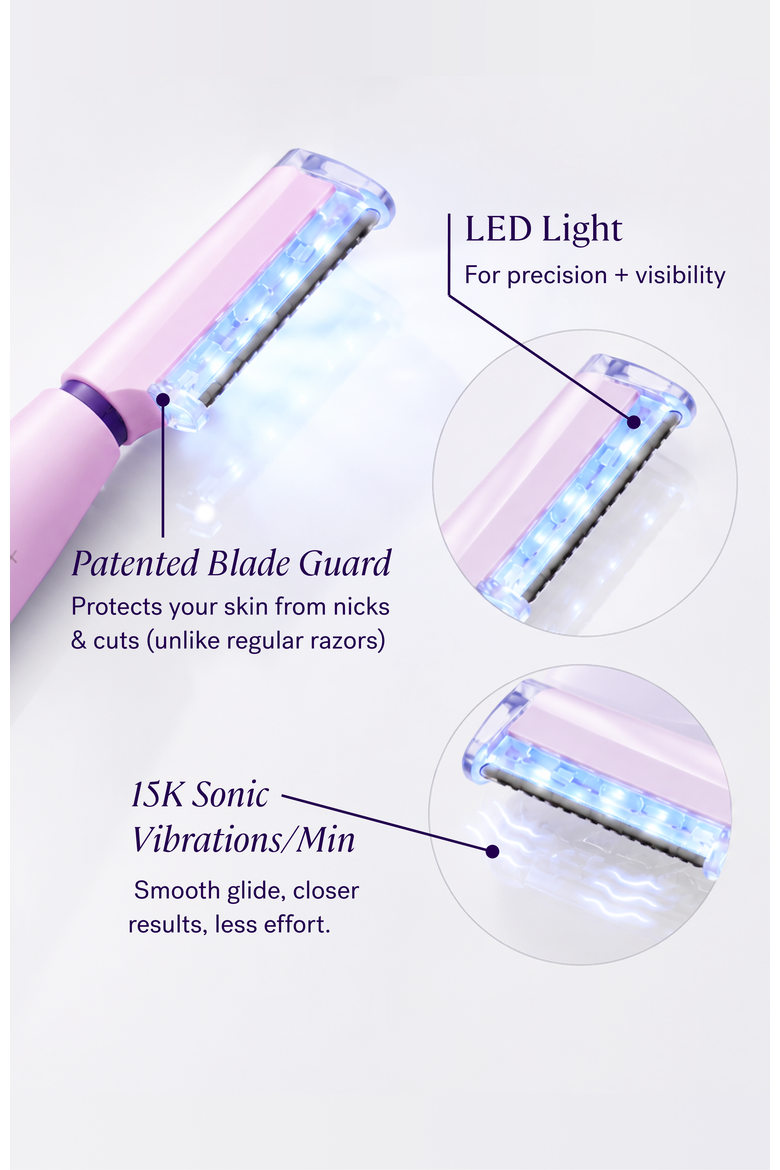 Sonicsmooth Pro+ 2 in 1 Facial Exfoliation & Peach Fuzz Hair Removal System, Alternate, color, A light, bright red shade.
