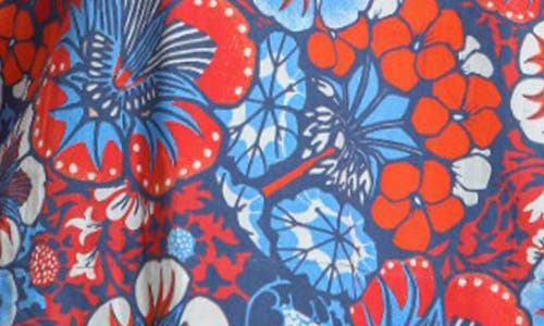 Apny Boxy Cotton Shirt In Blue Multi