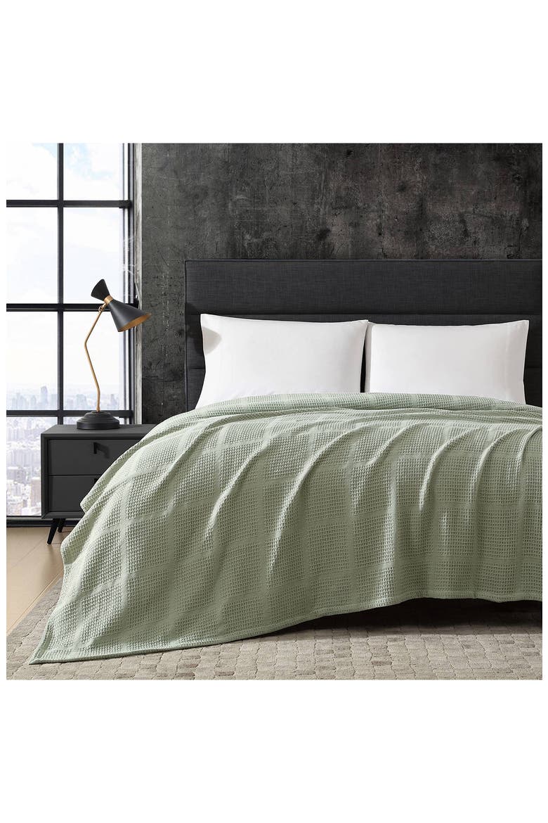 Essentials Waffle Throw Blanket, Alternate, color, SAGE GREEN