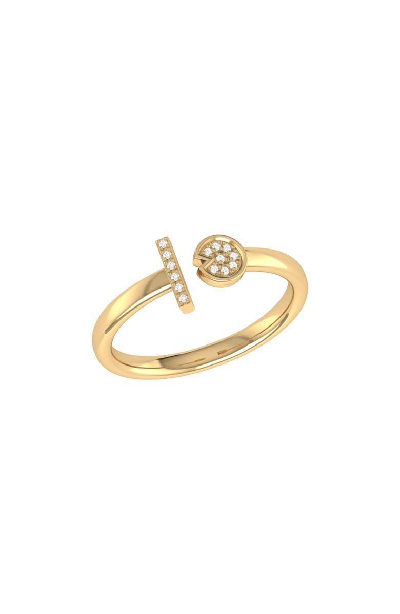 LuvMyJewelry Pac Man Lane Sterling Silver Diamond Open Ring, Main, color, 14Kt Gold Vermeil On Sterling