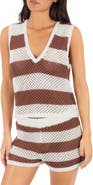 Hurley Stripe Cover-Up Sleeveless Top