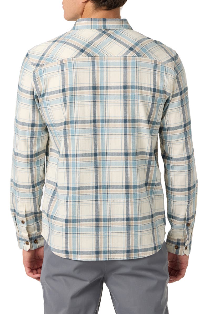 O'Neill Redmond Plaid Flannel Button-Up Shirt, Alternate, color, Cream