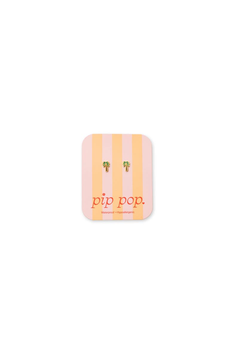 Pip Pop Palm Tree Stud Earrings, Alternate, color, Green