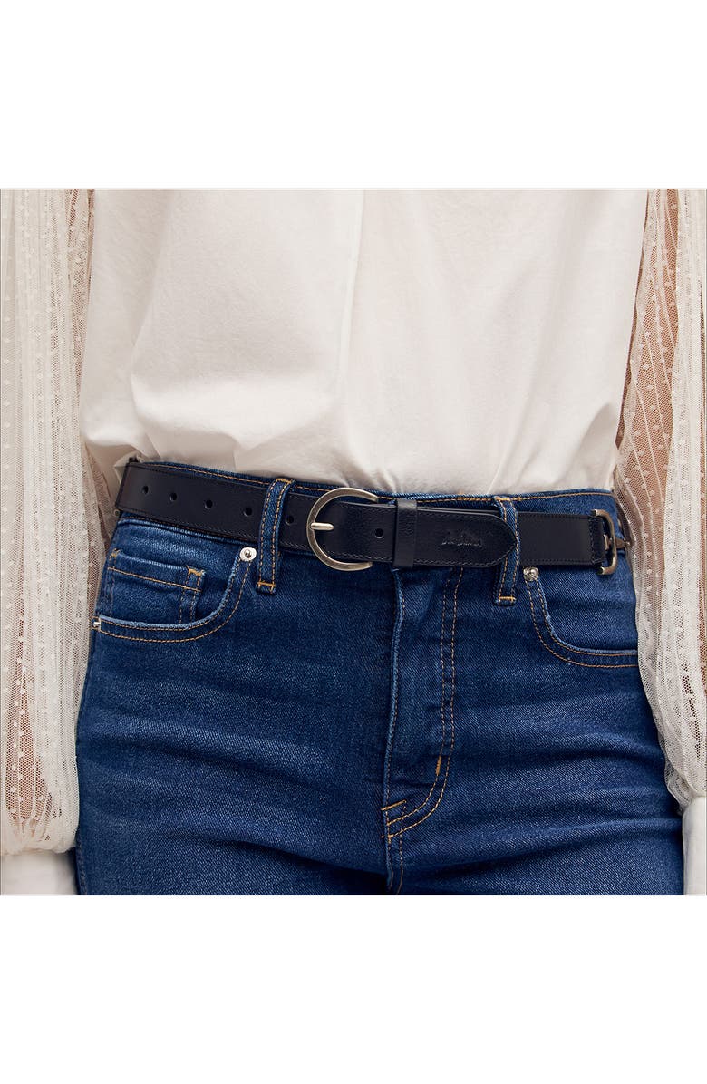 Sam Edelman Leather Belt with Horsebit Hip Stations, Alternate, color, Black