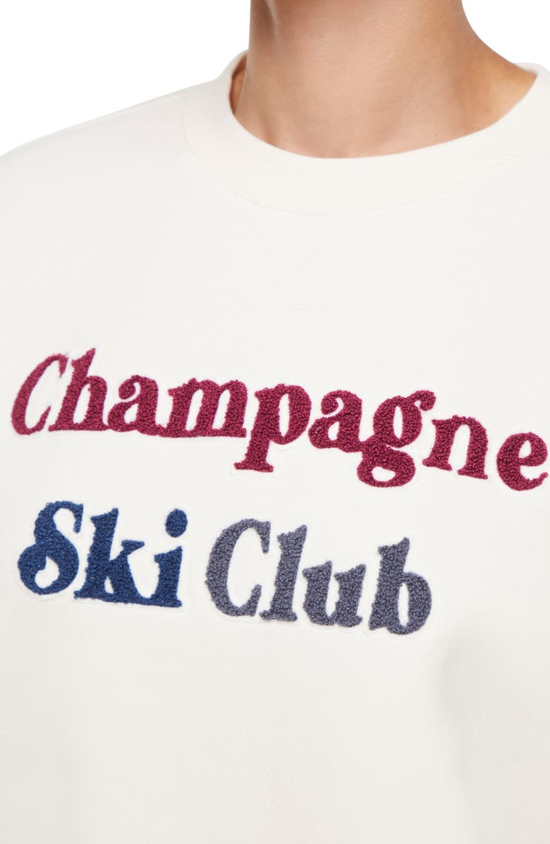 Wildfox Champ Ski Embroidered Sweatshirt, Alternate, color, Eggnog