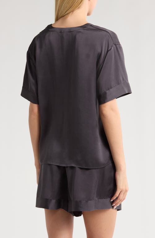 Nordstrom Sandwashed Silk Short Pajamas In Grey Stonehenge