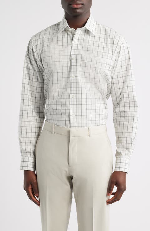 Traditional Fit Check Non-Iron Cotton Dress Shirt
