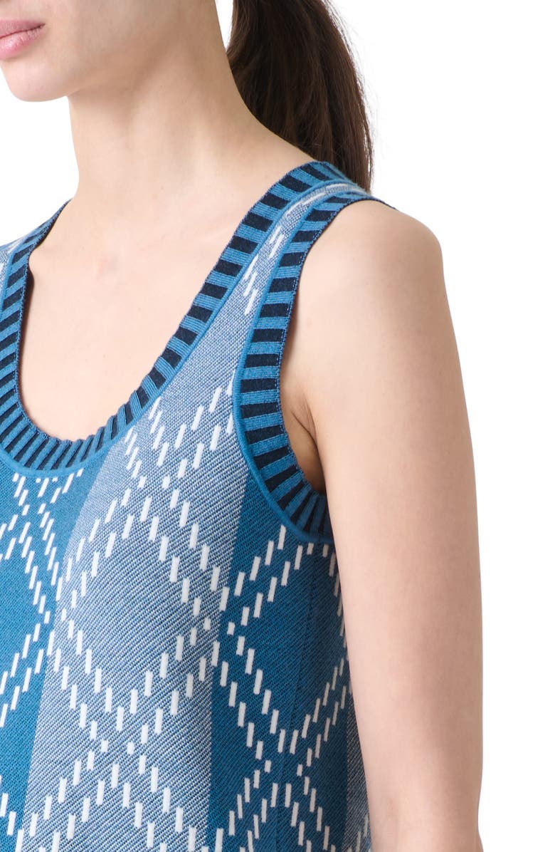 Akris punto Diamond Jacquard Sweater Tank, Alternate, color, Medium Blue-Multicolor