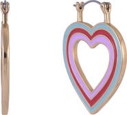 Hallmark Enamel Heart Hoop Earrings
