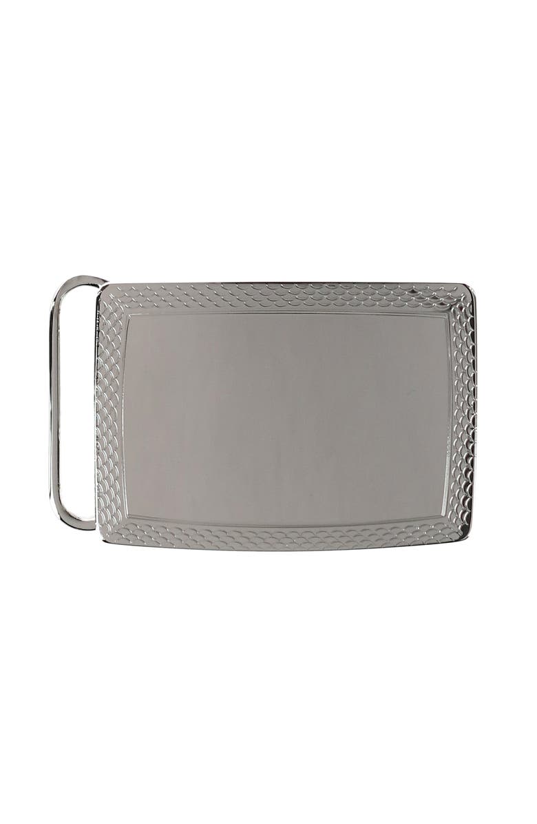 Trafalgar 30mm Scallop Edge Compression Belt Buckle, Main, color, Silver