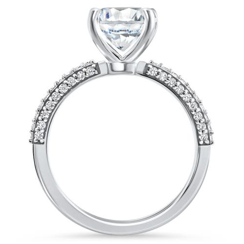 Bliss Diamond Certified 4.31ct Fancy Moval Diamond Pave Engagement Ring 14k Gold Lab Grown In 14k White Gold