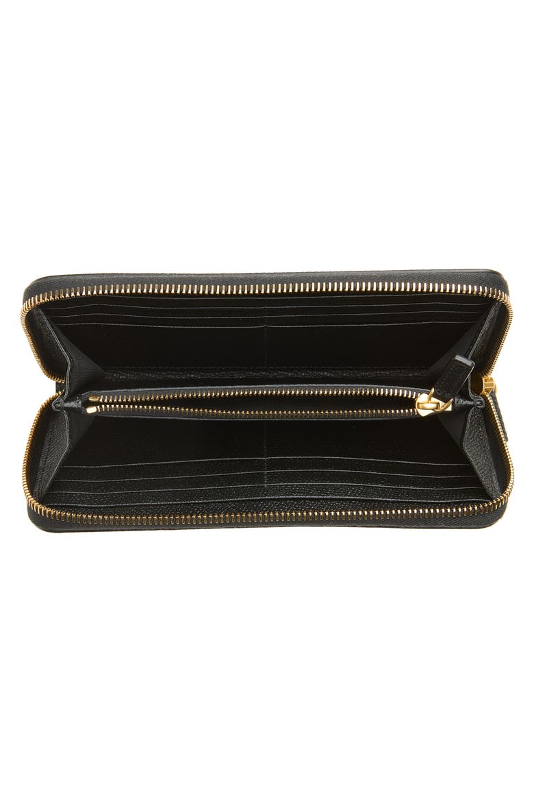 VLogo Signature Zip Around Continental Wallet, Alternate, color, BLACK