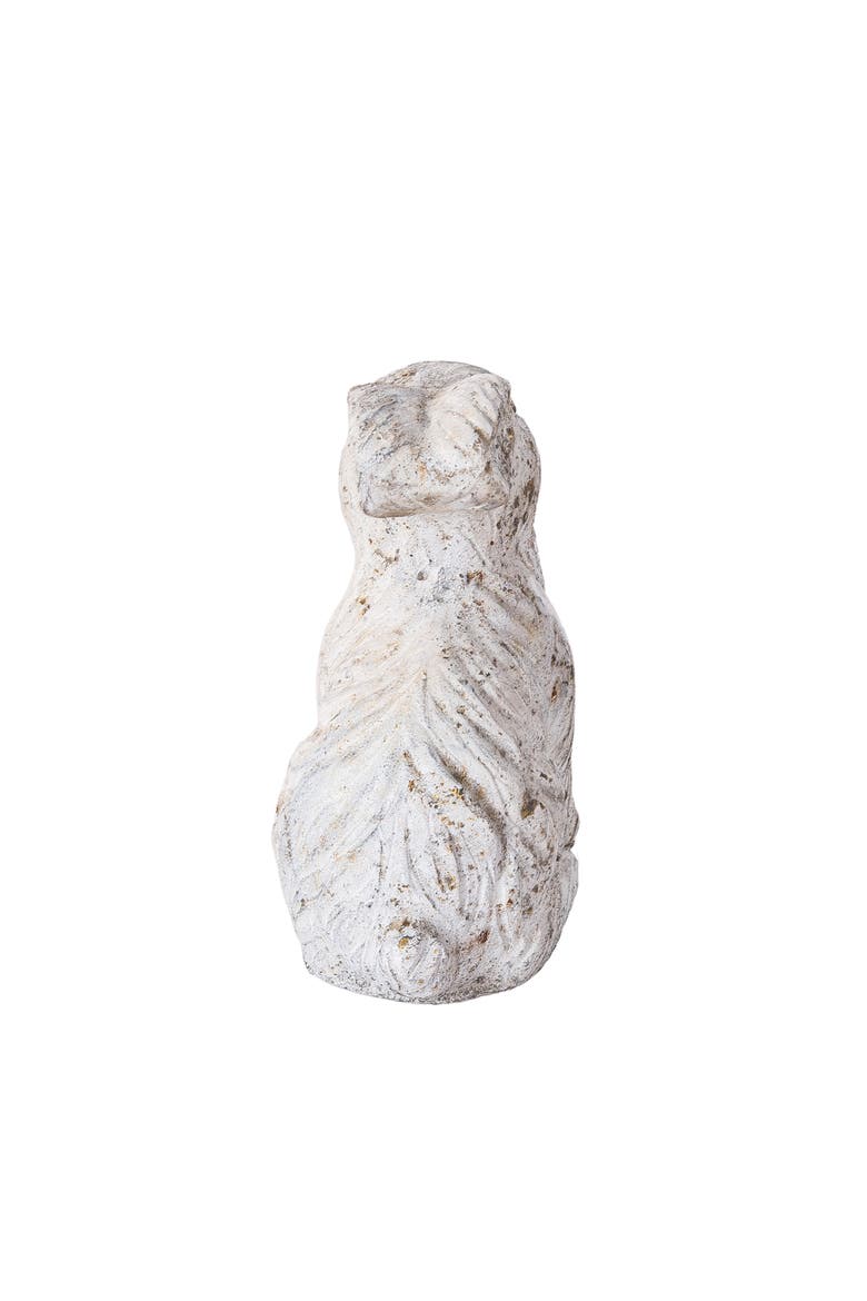 Vintage White Cement Sitting Easter Bunny Figurine 4.72", Alternate, color, Brown