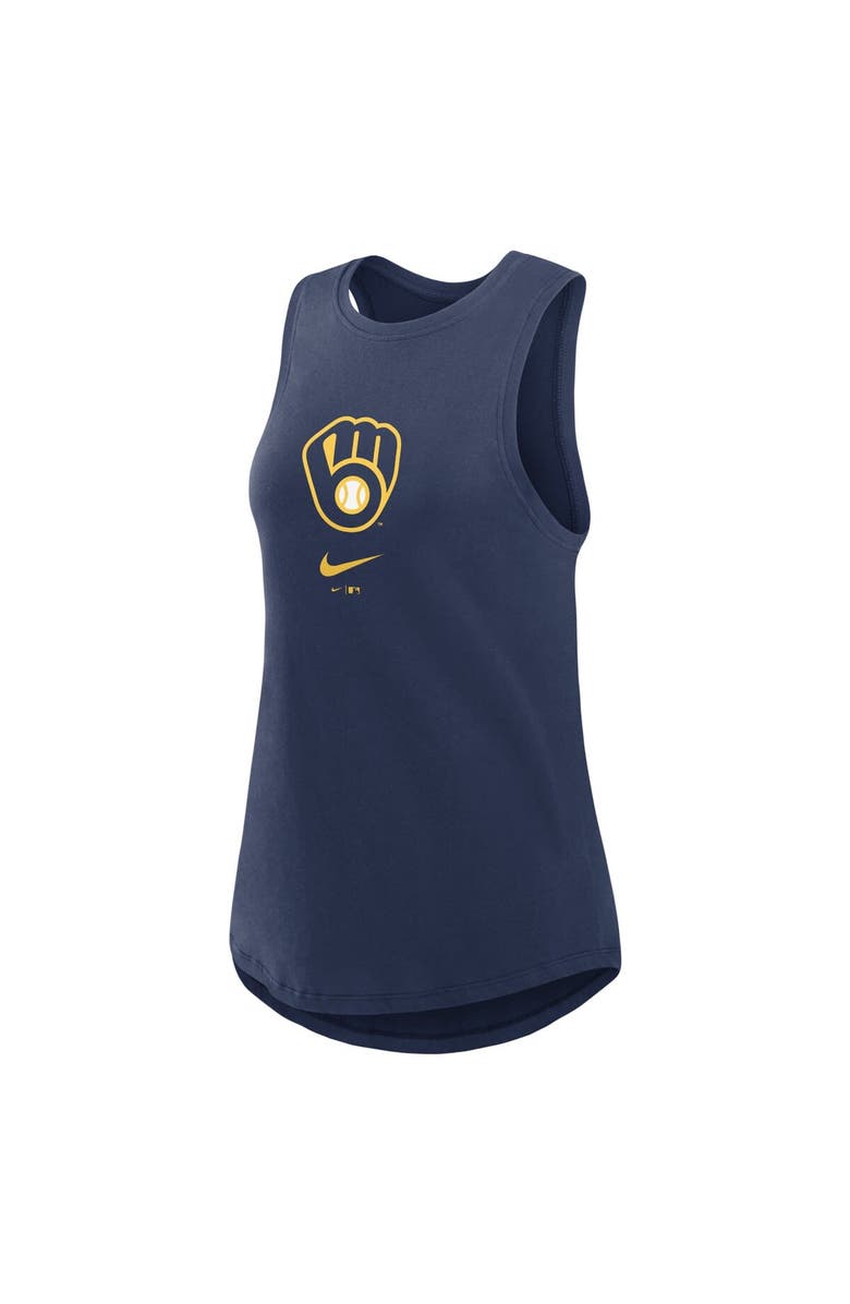 Nike Women's Nike Navy Milwaukee Brewers Legacy Icon High Neck Fashion Tank Top, Alternate, color, Navy
