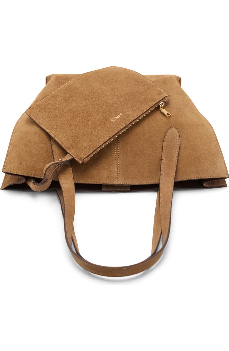MANGO Mini Suede Shopper Bag, Alternate, color,