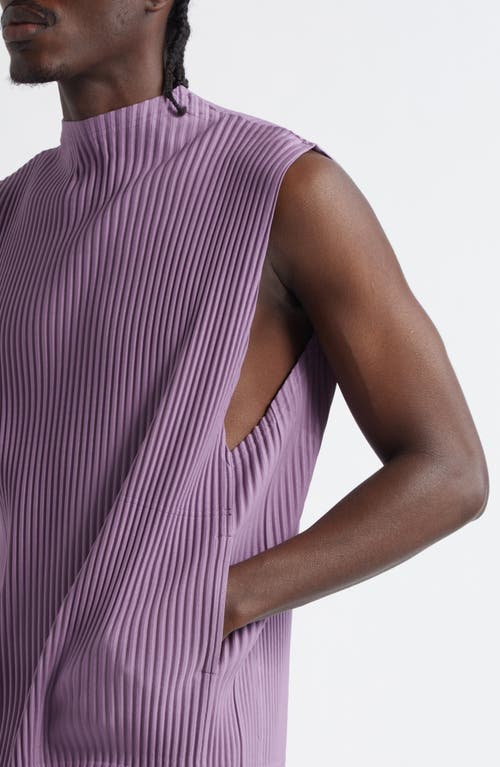 Issey Miyake Homme Plissé Monthly Colors April Pleated Top In Viola Purple