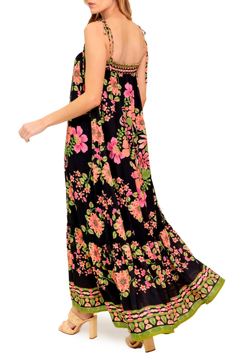 FLYING TOMATO Tie Strap Maxi Dress, Alternate, color, Black