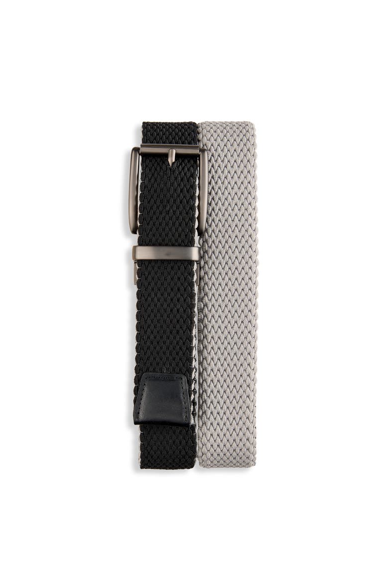 Big & Tall Reversible Stretch Belt, Main, color, BLACK GREY